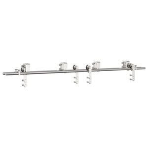 vidaXL Kit fixation porte coulissante 183 cm Acier inoxydable Argent&eacute;