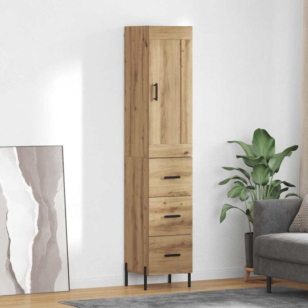 vidaXL Haut Armoire avec tiroir Ch&ecirc;ne artisanal 34,5 x 34 x 180 cm