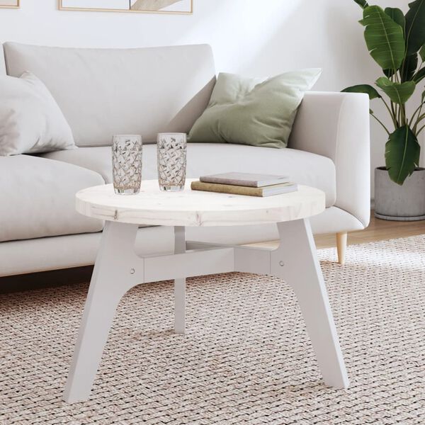 vidaXL Dessus de table rond blanc &Oslash;60x3 cm bois de pin massif