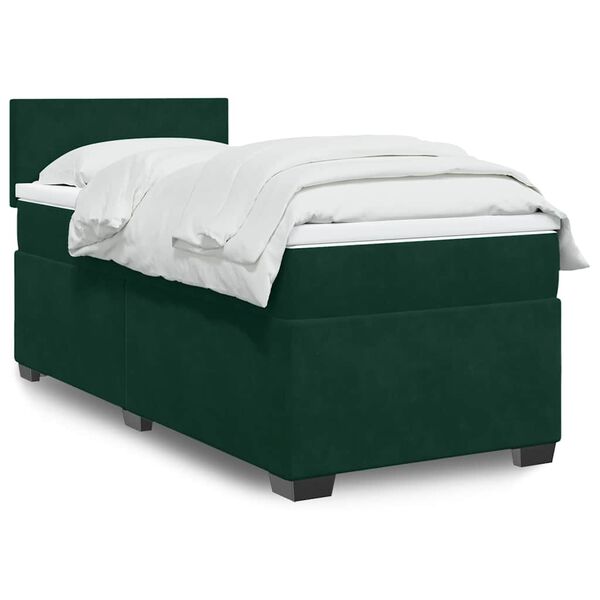 vidaXL Sommier à lattes de lit avec matelas Vert foncé 90x190 cm