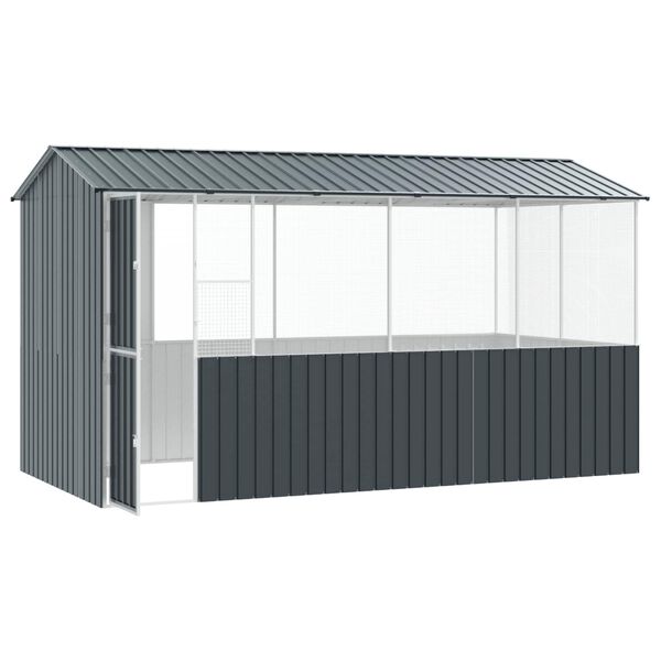 vidaXL Cage pour oiseaux Anthracite 410 x 210 x 230 cm Acier galvanis&eacute;