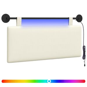 vidaXL T&ecirc;te de lit suspendue Cr&egrave;me Tissu en velours c&ocirc;tel&eacute;