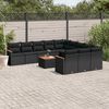 vidaXL Salon de jardin 12 pcs avec coussins noir r&eacute;sine tress&eacute;e