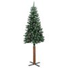 vidaXL Sapin de Noël mince avec 300 LED Vert et blanc 210 cm