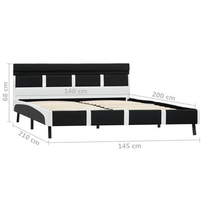 vidaXL Cadre de lit avec LED sans matelas noir 140x200 cm similicuir