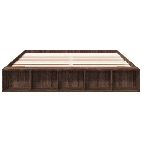 vidaXL Cadre de lit sans matelas ch&ecirc;ne marron 200x200 cm