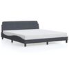 vidaXL Cadre de lit Dover Gris fonc&eacute; 180x200 cm velours