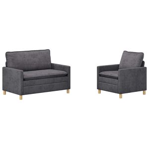 vidaXL Ensemble de Canap&eacute;s 2 pc Gris fonc&eacute; Polyester