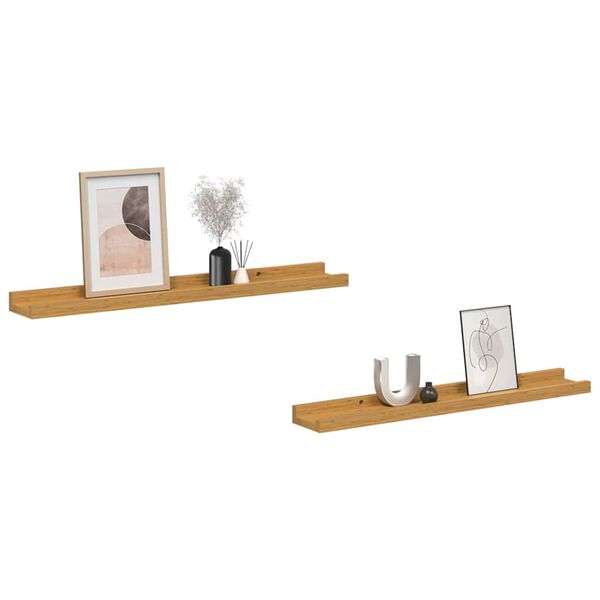 vidaXL &Eacute;tag&egrave;re Murale 2 pcs Beige 60 x 9 x 3 cm Bois d'ing&eacute;nierie