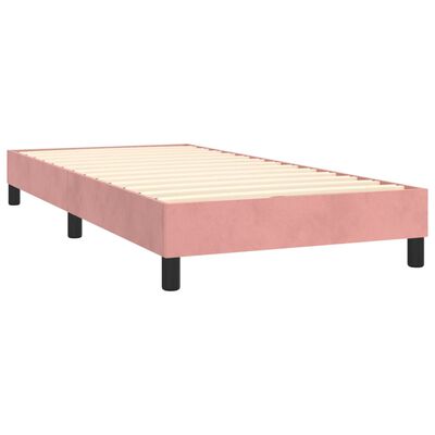 vidaXL Sommier à lattes de lit avec matelas Rose 100x200 cm Velours