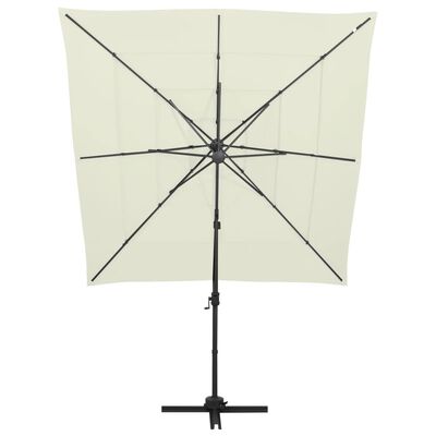 vidaXL Parasol de jardin à 4 niveaux avec mât en aluminium sable