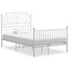 vidaXL Cadre de lit sans matelas blanc m&eacute;tal 120x200 cm