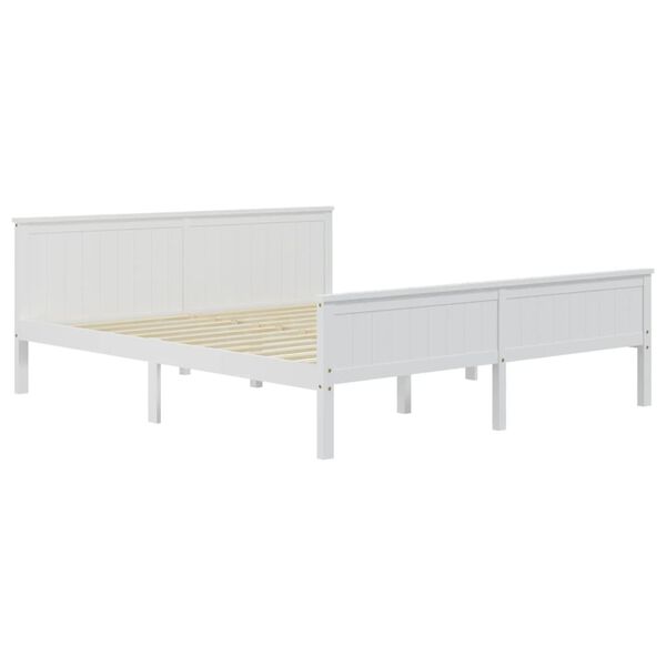vidaXL Cadre de lit sans matelas blanc bois massif de pin 180x200 cm
