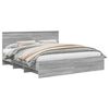 vidaXL Cadre de lit Gris Sonoma 180 x 200 cm Bois d'ing&eacute;nierie