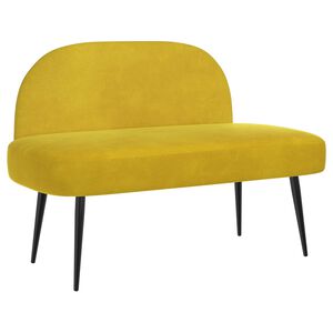 vidaXL Banc rembourr&eacute; avec dossier Jaune 110 x 60 x 76 cm Velours