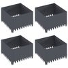 vidaXL Bordure de Pelouse 4 pc 60 x 60 x 35 cm Acier Anthracite
