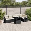 vidaXL Salon de jardin 7 pcs avec coussins noir r&eacute;sine tress&eacute;e