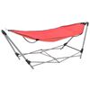 vidaXL Hamac avec support pliable Rouge