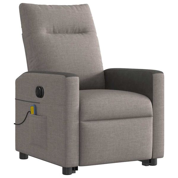 vidaXL Fauteuil inclinable de massage &eacute;lectrique Taupe Tissu