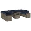 vidaXL Ensemble de canap&eacute; de jardin 11 pcs avec coussins gris