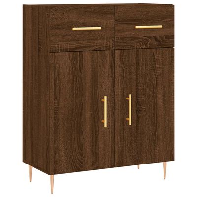 vidaXL Buffet haut Chêne marron 69,5x34x180 cm Bois d'ingénierie