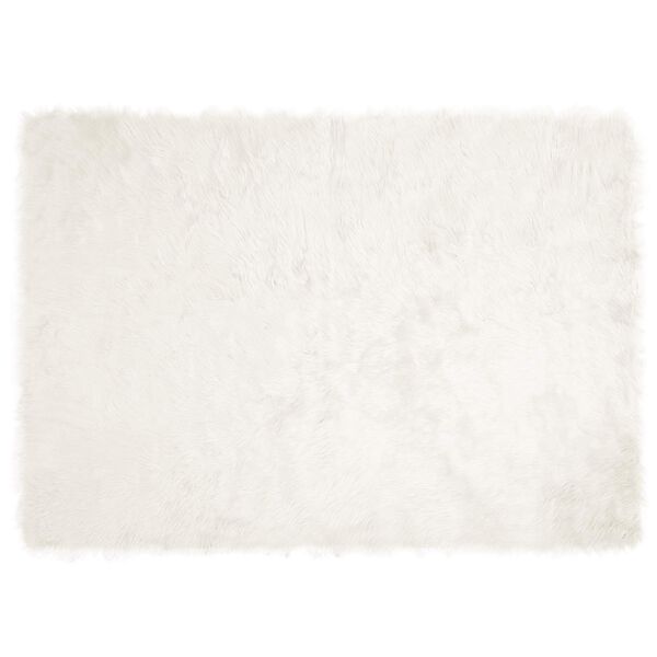 vidaXL Tapis en fausse Tafalla Blanc 240 x 340 cm Polyester