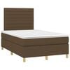 vidaXL Sommier &agrave; lattes de lit matelas et LED marron fonc&eacute; 120x190 cm