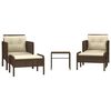 vidaXL Salon de jardin 5 pcs avec coussins Marron R&eacute;sine tress&eacute;e