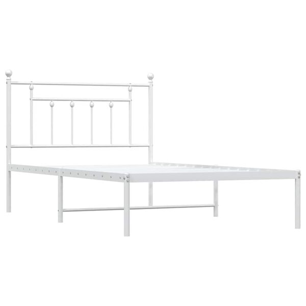 vidaXL Cadre de lit métal sans matelas et tête de lit blanc 100x200 cm