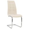 vidaXL Chaises &agrave; manger cantilever lot de 6 cr&egrave;me tissu