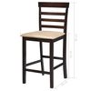 Set table et 4 chaises de bar en bois coloris marron