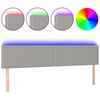 vidaXL T&ecirc;te de lit &agrave; LED Gris clair 200x5x78/88 cm Tissu