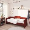 vidaXL Lit avec matelas et &eacute;clairage USB Rouge bordeaux Tissu 90x200cm