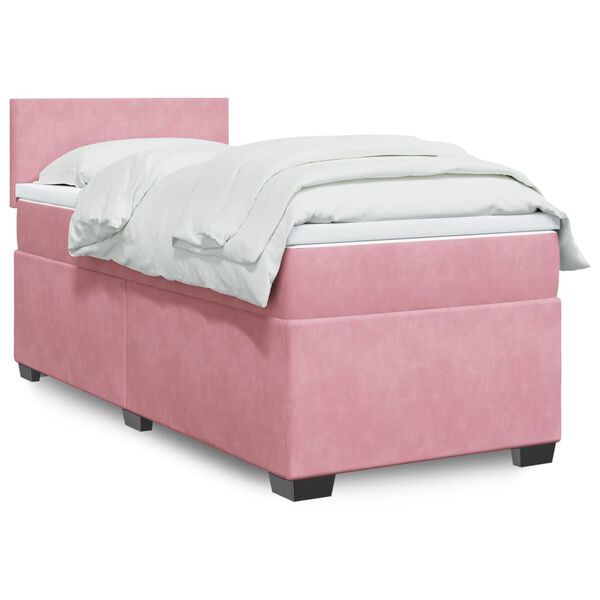 vidaXL Sommier &agrave; lattes de lit et matelas Rose 80x200 cm Velours