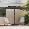 vidaXL Parasol de jardin Noir 385 x 209 x 244 cm tissu