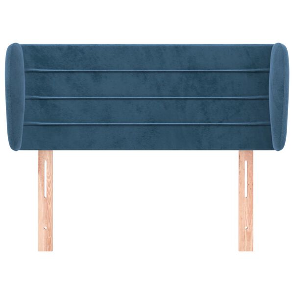 vidaXL T&ecirc;te de lit avec oreilles Bleu fonc&eacute; 93x23x78/88 cm Velours