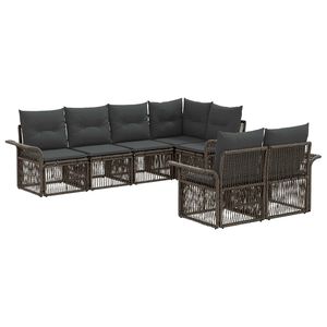 vidaXL Ensemble de canap&eacute; de jardin 7 pc 7-Nombre de places Gris