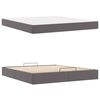 vidaXL Cadre de lit avec matelas avec matelas 2 pcs Gris PVC