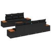 vidaXL Ensemble de canap&eacute; de jardin 8 pc Noir Poly rotin