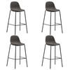 vidaXL Chaises de bar lot de 4 gris foncé tissu