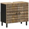 vidaXL Armoire lavabo de salle de bain noir bois massif de manguier