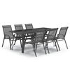 vidaXL Ensemble &agrave; manger de jardin 7 pcs Gris et noir