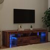 vidaXL Meuble TV avec lumi&egrave;res LED vieux bois bois d'ing&eacute;nierie