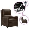 vidaXL Fauteuil inclinable &eacute;lectrique Marron Similicuir brillant