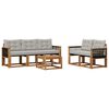 vidaXL Ensemble de canap&eacute;s d'ext&eacute;rieur 6 pc Naturel et gris clair
