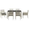vidaXL Ensemble de salle &agrave; manger pour jardin 7 pcs Gris clair