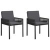 vidaXL Chaises de jardin 2 pc Noir et Gris fonc&eacute; polyrotin