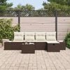 vidaXL Ensemble de canap&eacute; de jardin 6 pcs Marron 55 x 62 x 69 cm