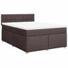 vidaXL Sommier &agrave; lattes de lit avec matelas Marron fonc&eacute; 140x190 cm