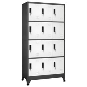 vidaXL Armoire &agrave; casiers Anthracite et blanc 90x45x180 cm Acier
